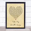 Spoken Take My Breath Away Vintage Heart Song Lyric Wall Art Print