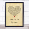 Jimmy Ruffin Hold on to My Love Vintage Heart Song Lyric Wall Art Print