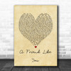 Andy Grammer A Friend Like You Vintage Heart Song Lyric Wall Art Print