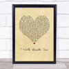 Dream Theater I Walk Beside You Vintage Heart Song Lyric Wall Art Print