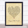 Ocean Colour Scene Foxy's Folk Faced Vintage Heart Song Lyric Wall Art Print