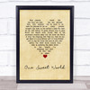 Dave Matthews Band One Sweet World Vintage Heart Song Lyric Wall Art Print