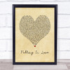 Jessica Lowndes Falling In Love Vintage Heart Song Lyric Wall Art Print