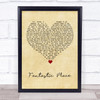 Marillion Fantastic Place Vintage Heart Song Lyric Wall Art Print