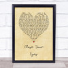 Rhodes Close Your Eyes Vintage Heart Song Lyric Wall Art Print