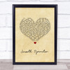 Sade Smooth Operator Vintage Heart Song Lyric Wall Art Print