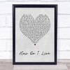 LeAnn Rimes How Do I Live Grey Heart Song Lyric Music Wall Art Print
