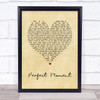 Martine McCutcheon Perfect Moment Vintage Heart Song Lyric Wall Art Print