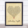 Misfits Saturday Night Vintage Heart Song Lyric Wall Art Print