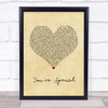 NF You're Special Vintage Heart Song Lyric Wall Art Print