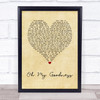 Olly Murs Oh My Goodness Vintage Heart Song Lyric Wall Art Print