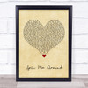 Patent Pending Spin Me Around Vintage Heart Song Lyric Wall Art Print