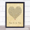 Raleigh Ritchie Time In A Tree Vintage Heart Song Lyric Wall Art Print