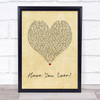 Brandy Have You Ever Vintage Heart Song Lyric Wall Art Print