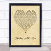 Henry Francis Lyte Abide with Me Vintage Heart Song Lyric Wall Art Print