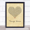 Katy Perry Teenage Dream Vintage Heart Song Lyric Wall Art Print