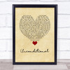 Sinead Harnett Unconditional Vintage Heart Song Lyric Wall Art Print