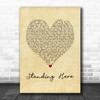 The Stone Roses Standing Here Vintage Heart Song Lyric Wall Art Print