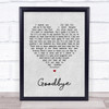 Lionel Richie Goodbye Grey Heart Song Lyric Music Wall Art Print