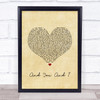Yes And You And I Vintage Heart Song Lyric Wall Art Print