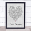 Live Forever Oasis Grey Heart Song Lyric Music Wall Art Print