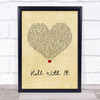 Oasis Roll With It Vintage Heart Song Lyric Wall Art Print