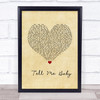 Red Hot Chili Peppers Tell Me Baby Vintage Heart Song Lyric Wall Art Print