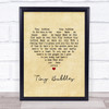 Sidney Devine Tiny Bubbles Vintage Heart Song Lyric Wall Art Print