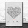 Luther Vandross Never Too Much Grey Heart Song Lyric Music Wall Art Print