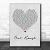 Madness Our House Grey Heart Song Lyric Music Wall Art Print