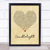 Jack Savoretti Candlelight Vintage Heart Song Lyric Wall Art Print