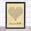 Damien Rice Cannonball Vintage Heart Song Lyric Wall Art Print