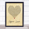 Ed Sheeran Afire Love Vintage Heart Song Lyric Wall Art Print