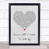 Marvin Gaye You're All I Need To Get By Grey Heart Song Lyric Music Wall Art Print
