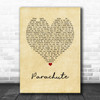 Chris Stapleton Parachute Vintage Heart Song Lyric Wall Art Print