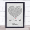 Michael Jackson You Are Not Alone Grey Heart Song Lyric Music Wall Art Print