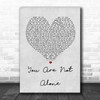 Michael Jackson You Are Not Alone Grey Heart Song Lyric Music Wall Art Print
