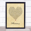 The National Oblivions Vintage Heart Song Lyric Wall Art Print