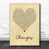 David Bowie Changes Vintage Heart Song Lyric Wall Art Print