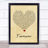 Koe Wetzel Forever Vintage Heart Song Lyric Wall Art Print