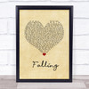 Trevor Daniel Falling Vintage Heart Song Lyric Wall Art Print