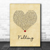 Trevor Daniel Falling Vintage Heart Song Lyric Wall Art Print