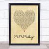 Hanson MMMBop Vintage Heart Song Lyric Wall Art Print