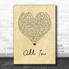 Lifehouse All In Vintage Heart Song Lyric Wall Art Print