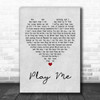 Neil Diamond Play Me Grey Heart Song Lyric Music Wall Art Print