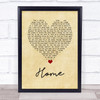 Lady Antebellum Home Vintage Heart Song Lyric Wall Art Print