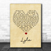 Oasis Lyla Vintage Heart Song Lyric Wall Art Print