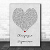 Oasis Champagne Supernova Grey Heart Song Lyric Music Wall Art Print