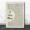 Alter Bridge In Loving Memory Vintage Script Song Lyric Wall Art Print