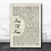 Hillsong King Of Kings Vintage Script Song Lyric Wall Art Print